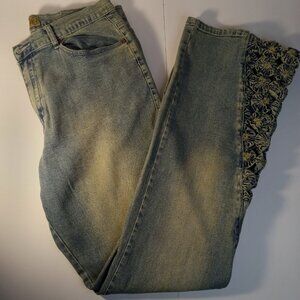 CREST JEANS LIGHT BLUE JEANS BOTTOM LEGS DESIGN